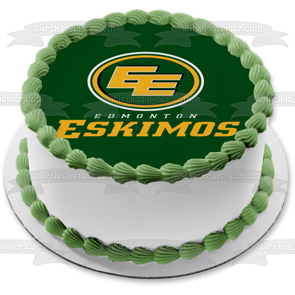 Edmonton Eskimos Logo Canadian Football League Edible Cake Topper Image ABPID05013