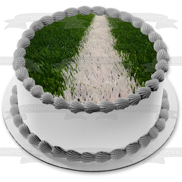 Football Turf White Line Edible Cake Topper Image ABPID05038
