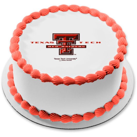Texas Tech University Red Raiders Logo Edible Cake Topper Image ABPID05053