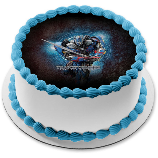 Transformers Optimus Prime with His Sword Edible Cake Topper Image ABPID05488