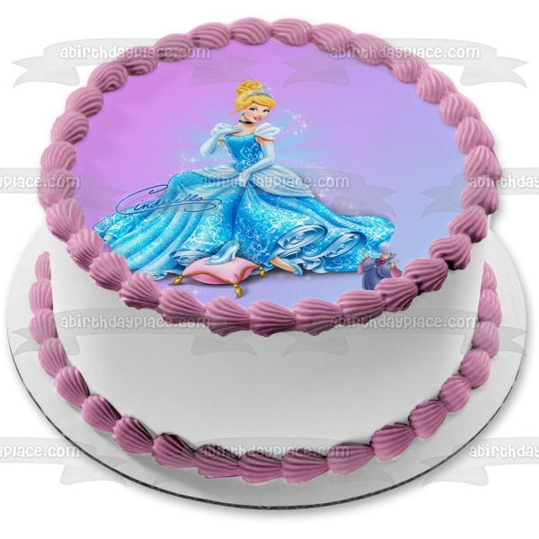 Cinderella Ball Gown Fairy Godmother Edible Cake Topper Image ABPID05516
