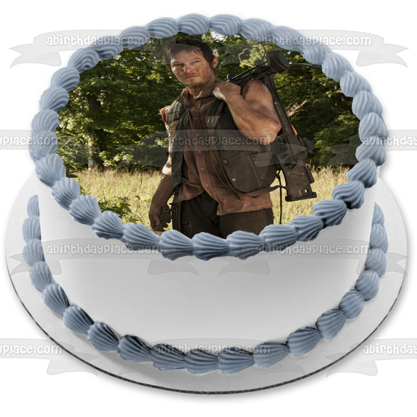 The Walking Dead Darryl with His Cross Bow Edible Cake Topper Image ABPID05665