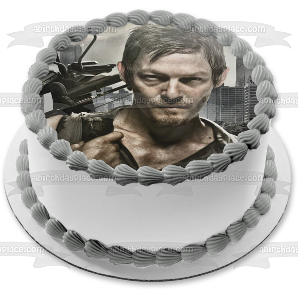 The Walking Dead Darryl with His X-Bow Edible Cake Topper Image ABPID05705