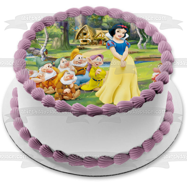 Snow White Dwarfs Edible Cake Topper Image ABPID05853