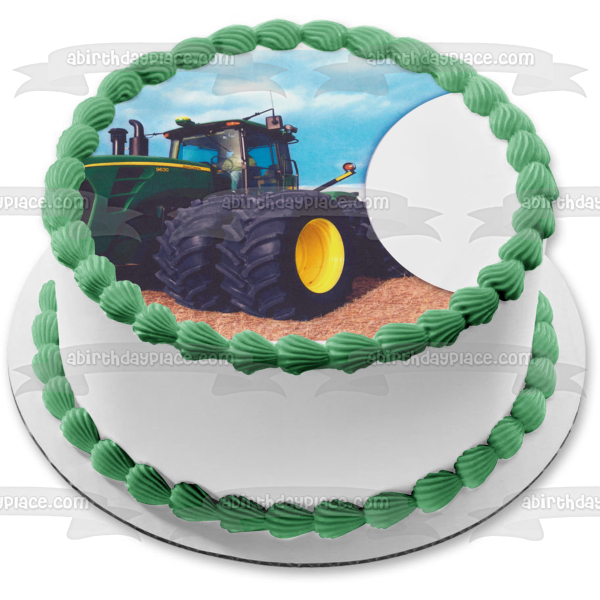 John Deere Logo Tractor Edible Cake Topper Image Frame ABPID05872