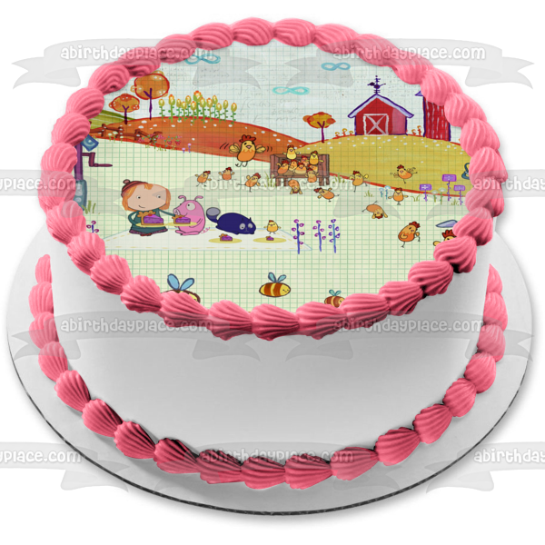 Peg and Cat 2 the Chicken Problem Edible Cake Topper Image ABPID05927