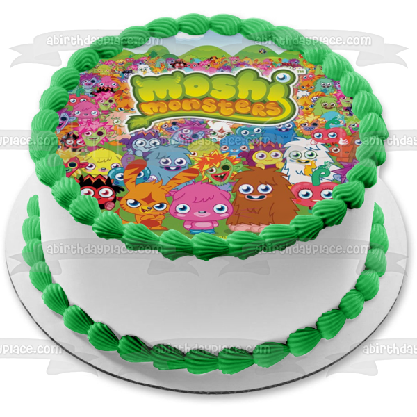 Moshi Monsters Furi Luvli and Simon Growl Edible Cake Topper Image ABPID05940