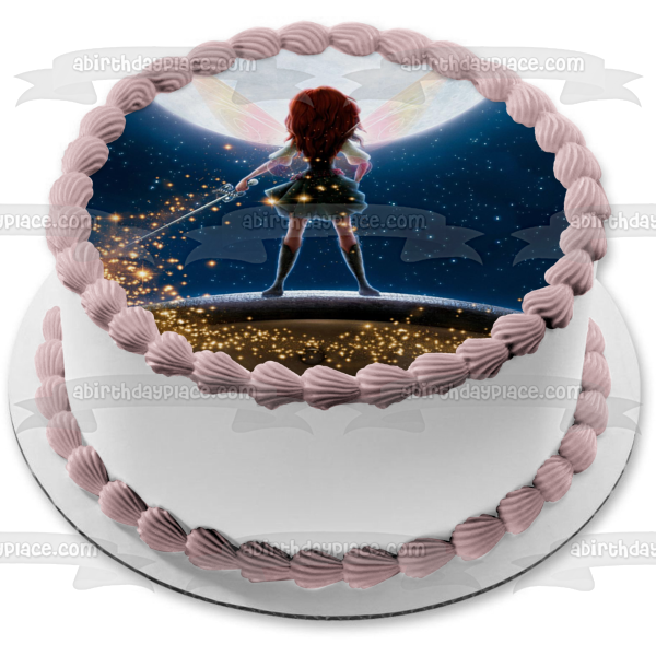 Fairy Moon and Stars Edible Cake Topper Image ABPID06011