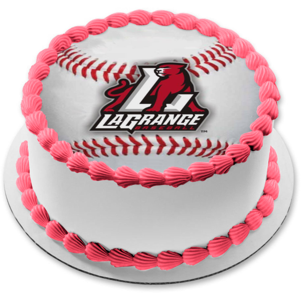 Lagrange College Baseball Panthers Logo Edible Cake Topper Image ABPID06072