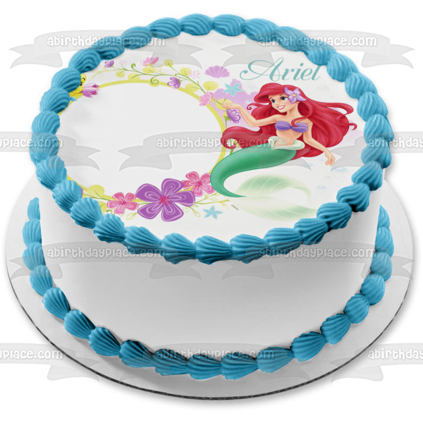 7.5 Inch Edible Cake Toppers – LITTLE MERMAID ARIEL FLOUNDER Themed  Birthday Party Collection of Edible Cake Decorations
