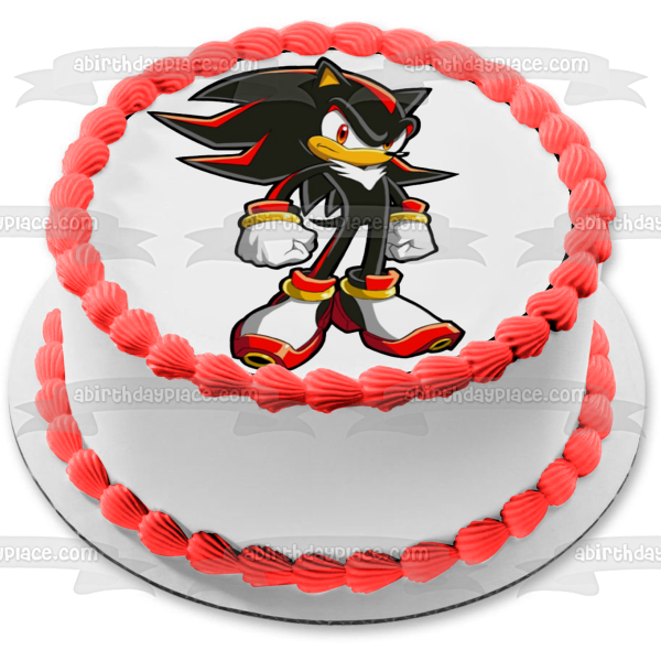 Sonic the Hedgehog Shadow the Hedgehog Edible Cake Topper Image ABPID12422