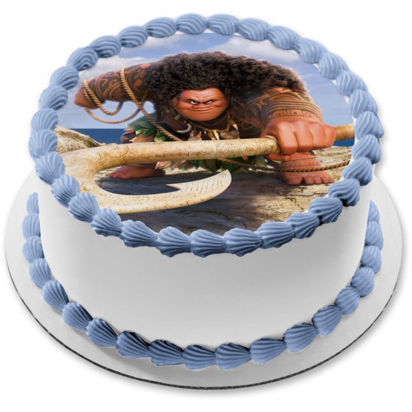 Disney Moana Maui Fish Hook Edible Cake Topper Image ABPID15258