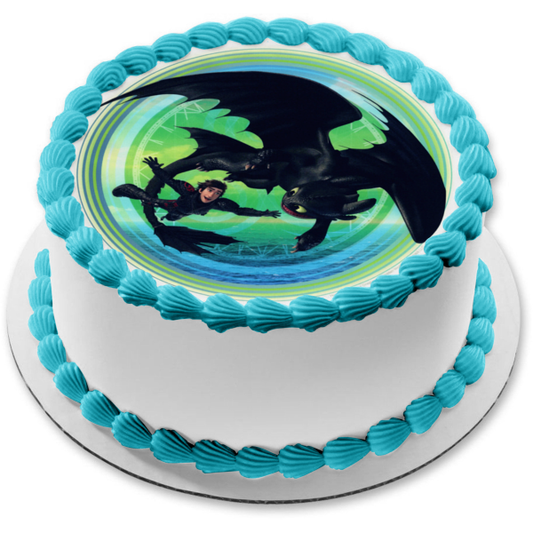 Cómo entrenar a tu dragón desdentado Hipo volando adorno comestible para tarta imagen ABPID27273 
