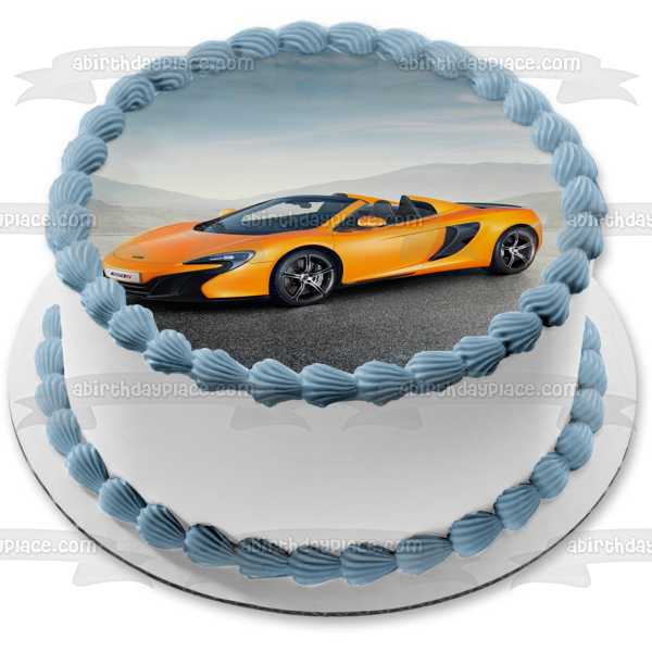 Orange Spyder Sports Car Edible Cake Topper Image ABPID27466