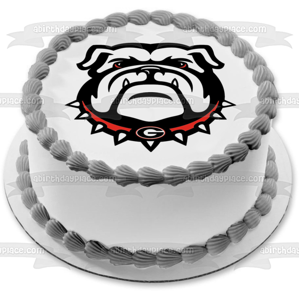 Georgia Bulldogs Logo NCAA Sports Edible Cake Topper Image ABPID27523
