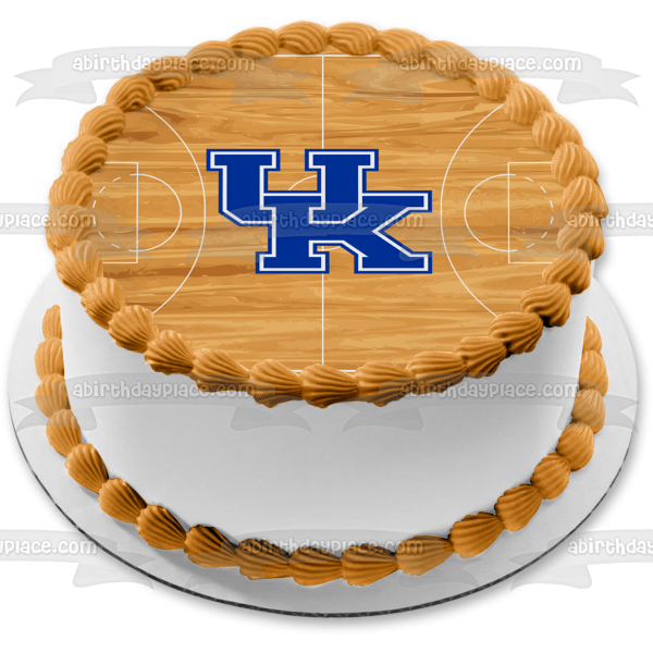 University of Kentucky Wildcats Logo Basketball Court Edible Cake Topper Image ABPID49835