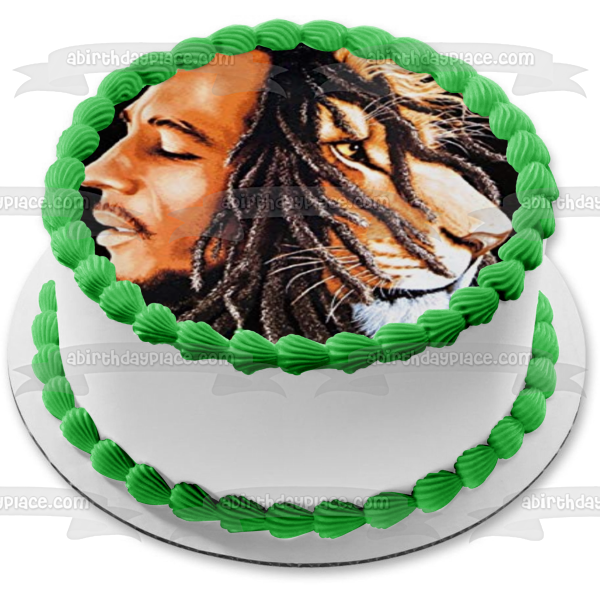 Bob Marley Rhasta Bob Lion Edible Cake Topper Image ABPID49846