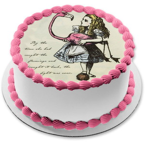 7.5 Inch Edible Cake Toppers – ALICE IN WONDERLAND FUN PARTY Themed  Birthday Party Collection of Edible Cake Decorations