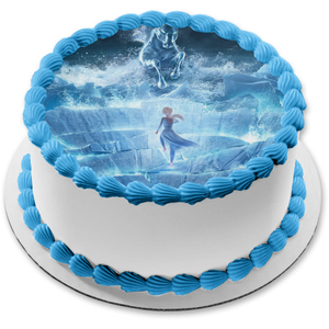 Frozen 2 Elsa Nokk Water Horse Water Spirit Edible Cake Topper Image ABPID50663