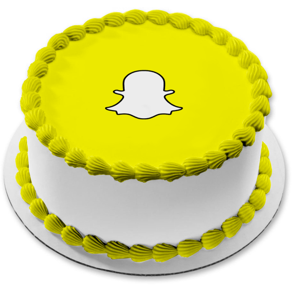 Snapchat Logo with Background Edible Cake Topper Image ABPID51774