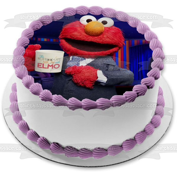 The Not-Too-Late Show with Elmo Coffee Mug Edible Cake Topper Image ABPID52453