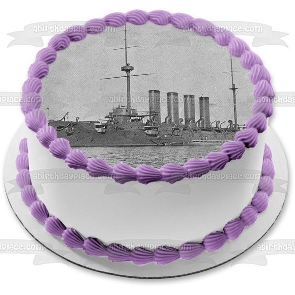 Pre-Dreadnought Battleship Edible Cake Topper Image ABPID52518