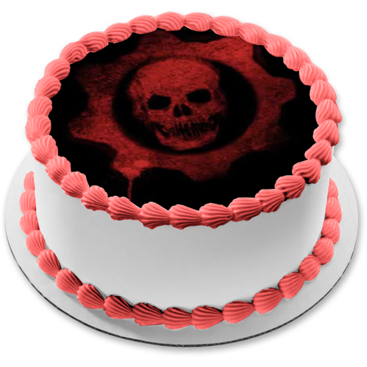 Gears of War 2 Cog Skeleton Logo Edible Cake Topper Image ABPID52529