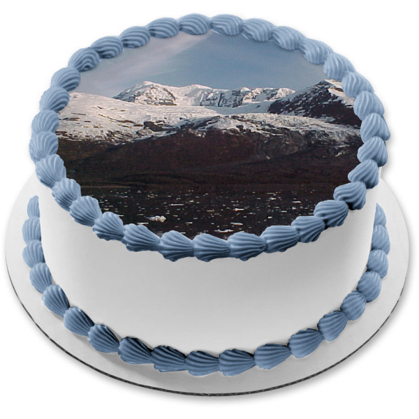 Snowy Mountains Scenery Edible Cake Topper Image ABPID52530