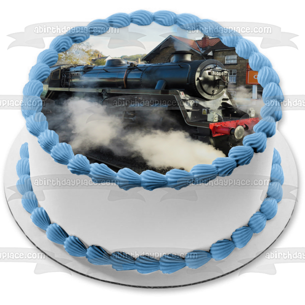 Locomotive Rail Transport System Train Edible Cake Topper Image ABPID52588