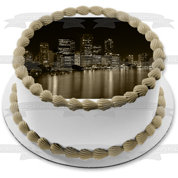 Cityscape Edible Cake Topper Image ABPID52603