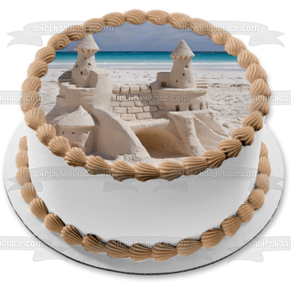 Beach Sand Castle Edible Cake Topper Image ABPID52611