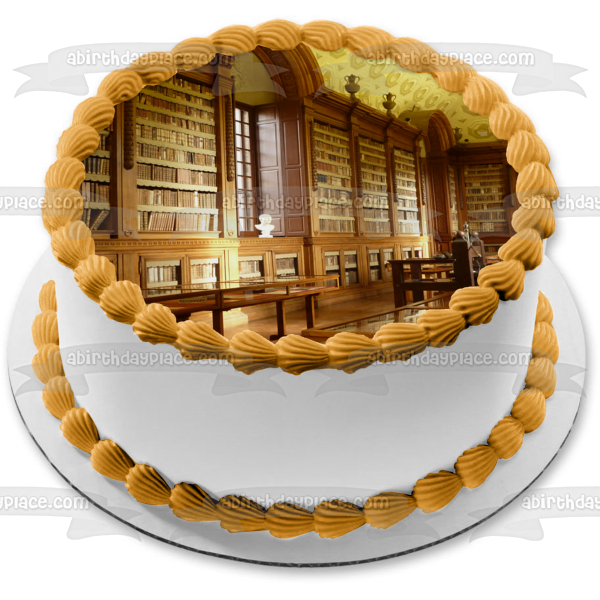 Library Books Edible Cake Topper Image ABPID52613