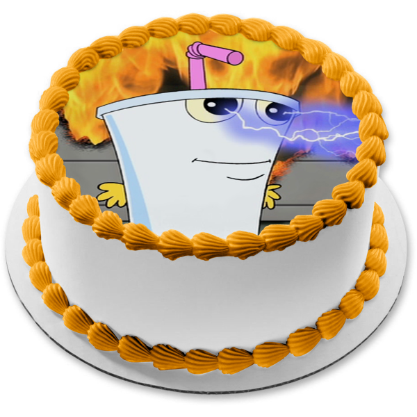 Aqua Teen Hunger Force Mastershake Athf Adult Swim Animation Edible Cake Topper Image ABPID52629
