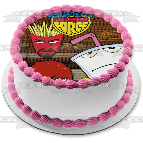 Aqua Teen Hunger Force Athf Adult Swim Animation Master Shake Frylock Meatwad Edible Cake Topper Image ABPID52631
