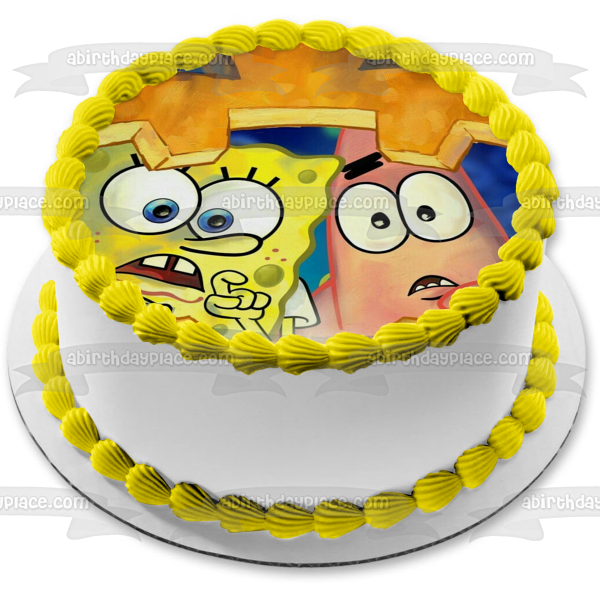 SpongeBob SquarePants Patrick Happy Halloween Scary Jack-O-Lantern Edible Cake Topper Image ABPID52705