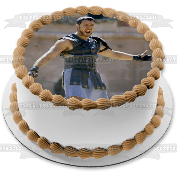 Gladiator Movie Maximus Russell Crowe Are You Entertained? Edible Cake Topper Image ABPID52754