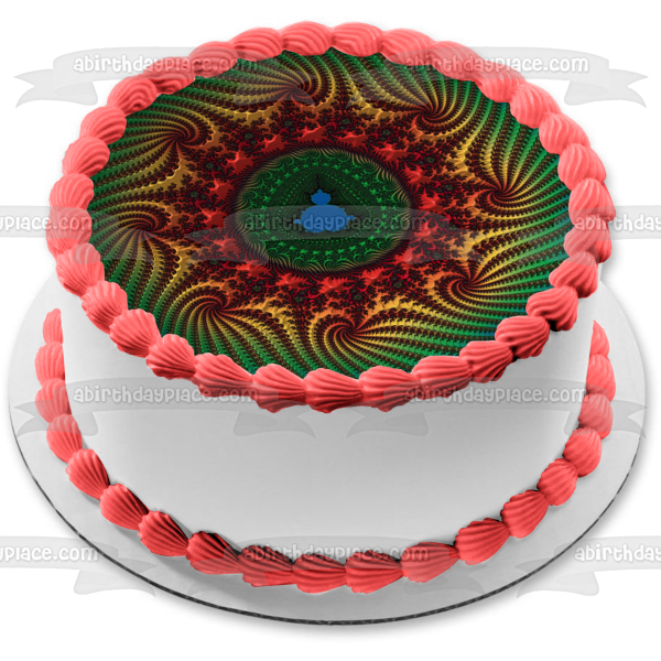 Buddah Colorful Spiral Pattern Edible Cake Topper Image ABPID52934