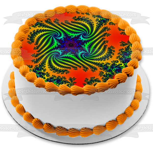 Colorful Paisley Pattern Edible Cake Topper Image ABPID52937