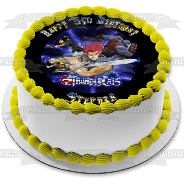 Thundercats Lion-O Cheetara Panthro Tygra Happy Birthday Your Personalized Name Edible Cake Topper Image ABPID52998