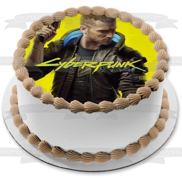 Cyberpunk 2077 V Video Game Cover SciFi Edible Cake Topper Image ABPID53223