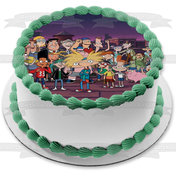 Nickelodeon Hey Arnold! Helga Gerald Harold Grandpa Animated Cartoon Edible Cake Topper Image ABPID53238