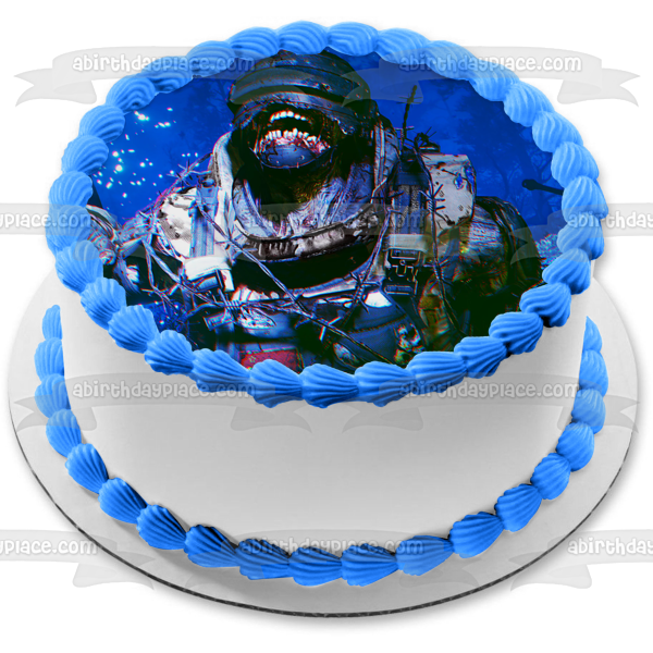 Call of Duty Black Ops Cold War Zombies Armored Zombie Edible Cake Topper Image ABPID53364