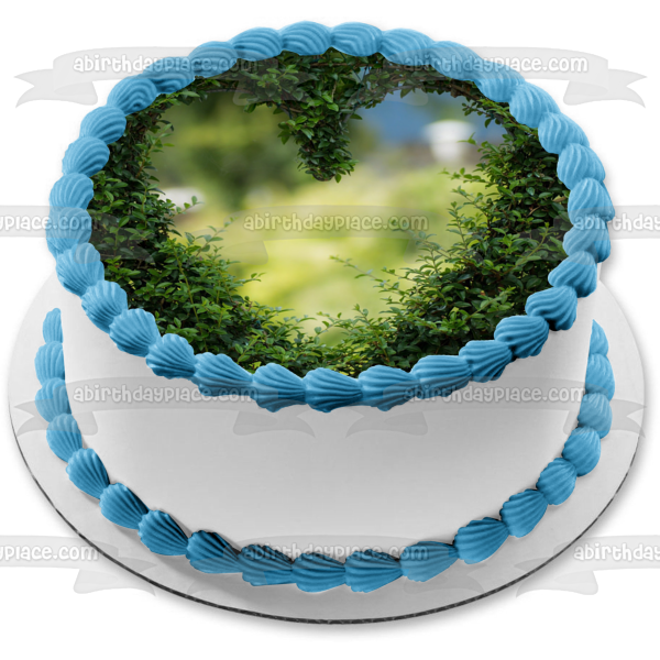 Heart Felt Hedges Edible Cake Topper Image ABPID53632