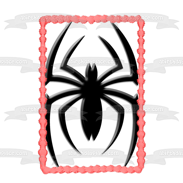 Black Spider Edible Cake Topper Image ABPID09749