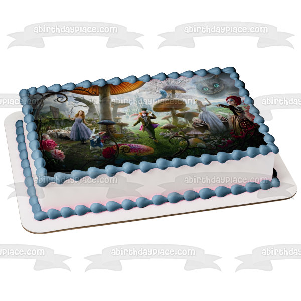 Cakecery Alice in Wonderland Edible Cake Image Topper Personalized Birthday  Cake Banner 1/4 Sheet