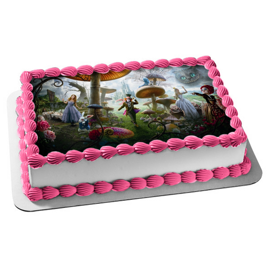 Disney Tim Burton Alice In Wonderland Edible Cake Topper Image ABPID09195