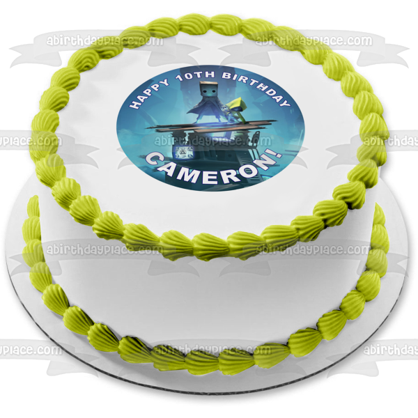 Little Nightmares Happy Birthday Mono Six Customizable Edible Cake Topper Image ABPID53789
