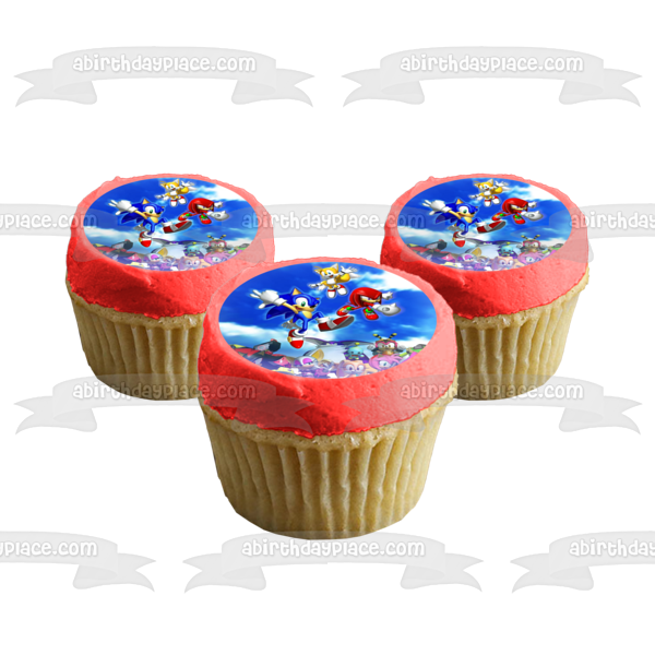 Sonic the Hedgehog Video Game Tails Knuckles Amy Rose Sega Edible Cake Topper Image ABPID09208