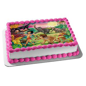 Disney the Jungle Book Mowgli Baloo Kaa Sheer Khan Bagheera Winifred Colonel Hathi Hathi Jr. Edible Cake Topper Image ABPID09209