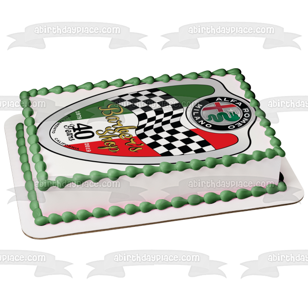 Alfa Romeo Automobiles Logo Edible Cake Topper Image ABPID09792